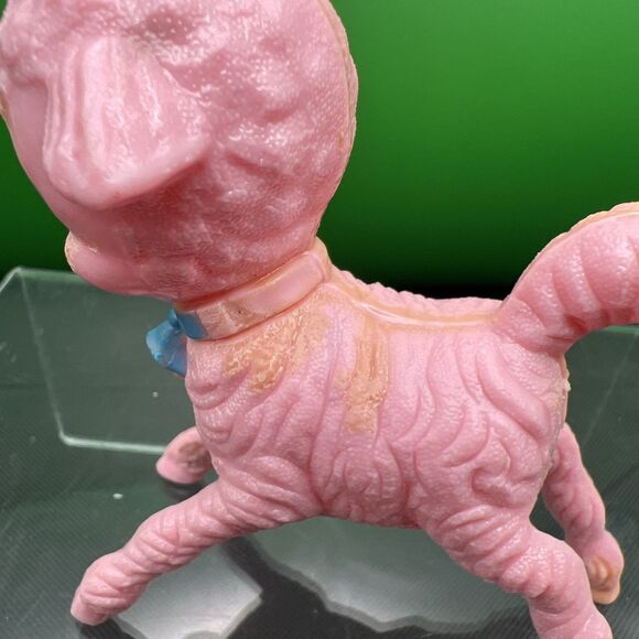 Vintage 1950s Lamb Baby Rattle Toy Pink  Blue Bow Bell Plastic Figure - Picture 9 of 10